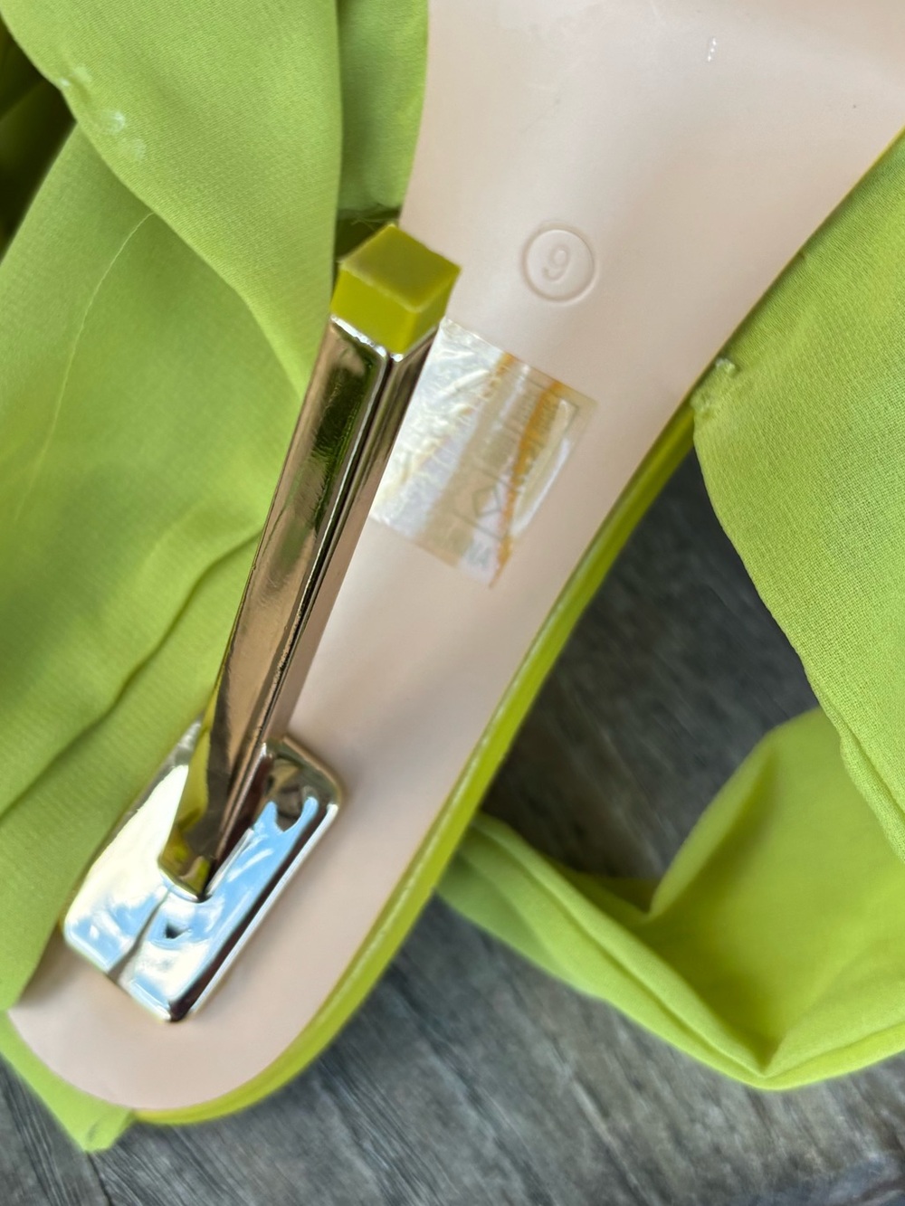 Public Desire Huni Chartreuse Chiffon Ribbon Tie Up Lace-Up Sandals - Picture 8 of 8